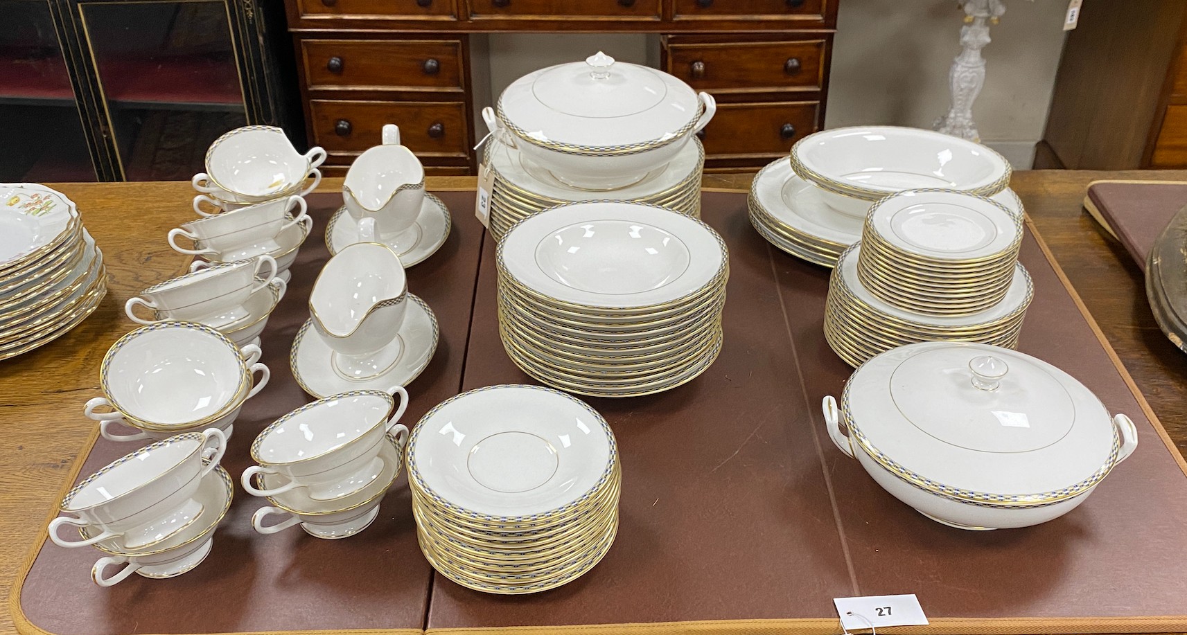 A Royal Worcester 'Francesca' porcelain dinner service, settings for twelve